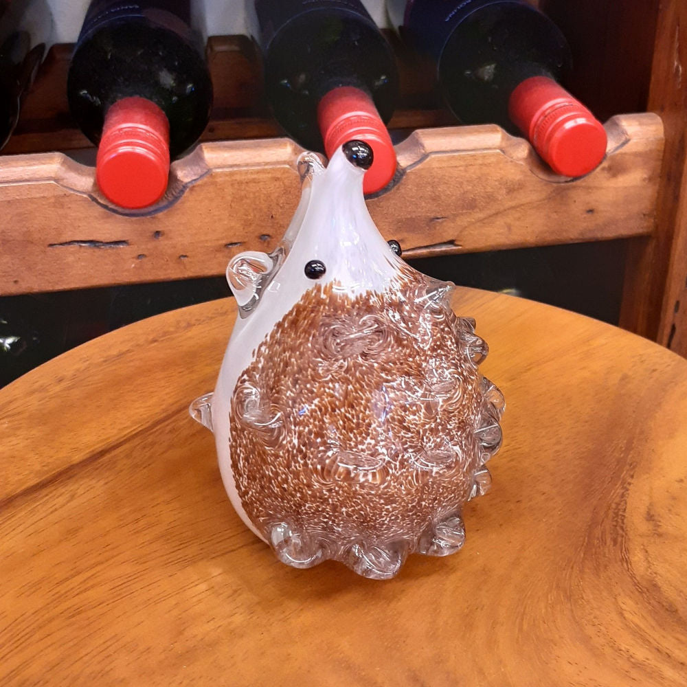 ハリネズミ 置物 オブジェ ガラス グラスオブジェ 針鼠 かわいい インテリア 雑貨 ガラスのオブジェ はりねずみ 7688017