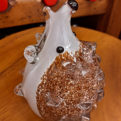 ハリネズミ 置物 オブジェ ガラス グラスオブジェ 針鼠 かわいい インテリア 雑貨 ガラスのオブジェ はりねずみ 7688017