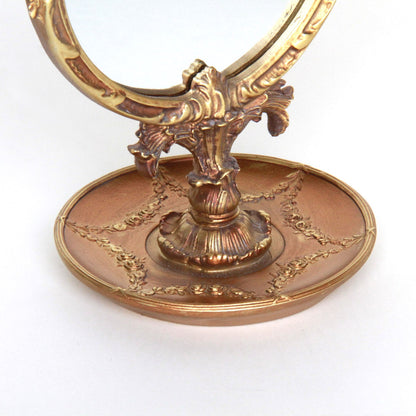 スタンドミラー 卓上ミラー ミラー 置き鏡 オシャレ アンティーク風 クラシック フレンチ ゴールド エレガント 姫家具 かわいい 883020GD