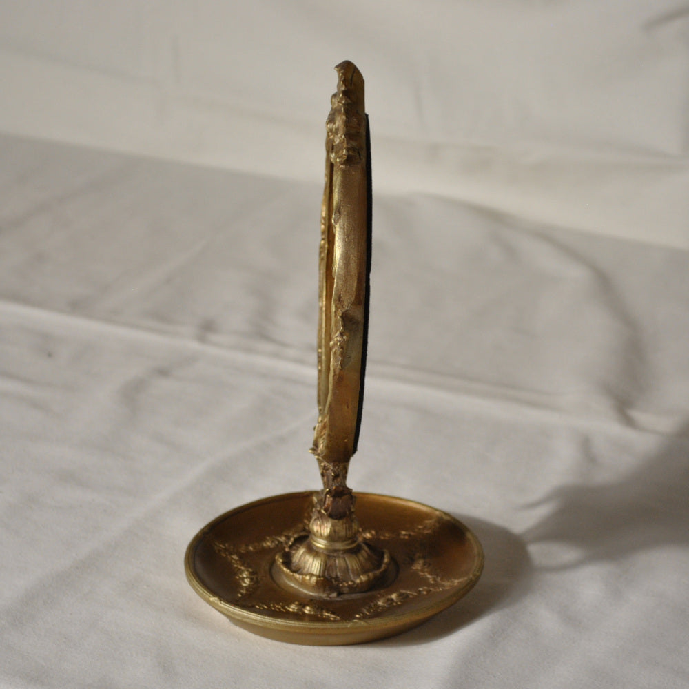 スタンドミラー 卓上ミラー ミラー 置き鏡 オシャレ アンティーク風 クラシック フレンチ ゴールド エレガント 姫家具 かわいい 883020GD