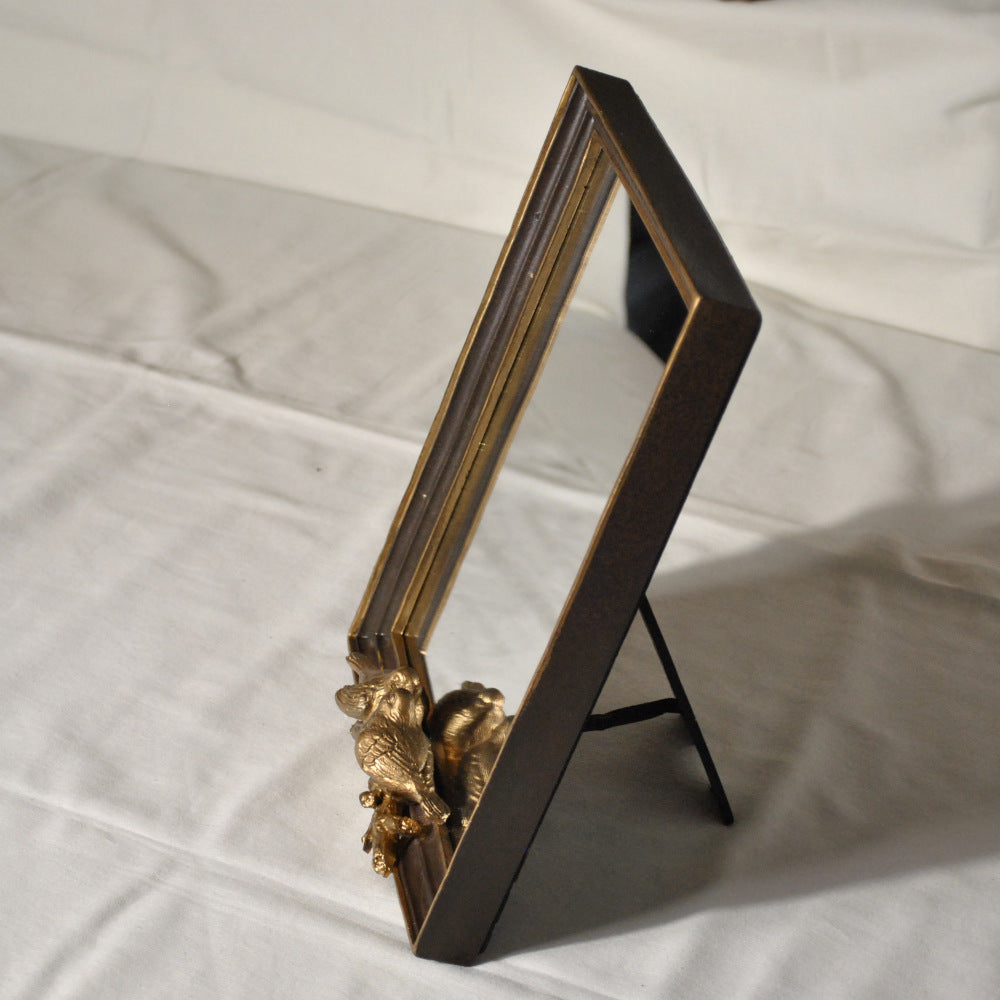 スタンドミラー 卓上ミラー ミラー 置き鏡 オシャレ アンティーク風 クラシック フレンチ ゴールド エレガント 姫家具 かわいい 883023GD