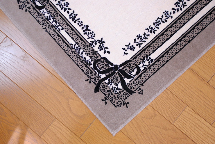 玄関マット マット ラグマット オーガニック コットン100% フランス製マット スタイルフランス セルジュルサージュ ラグマット SERGELESAGE フランスラグマット 段通玄関マット 綿100％ satine/noir 66x107cm